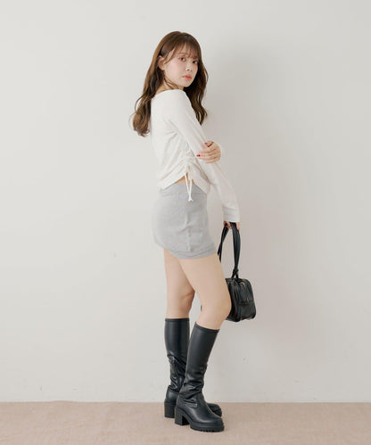 疊搭設計 針織短褲