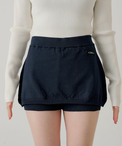 疊搭設計 針織短褲