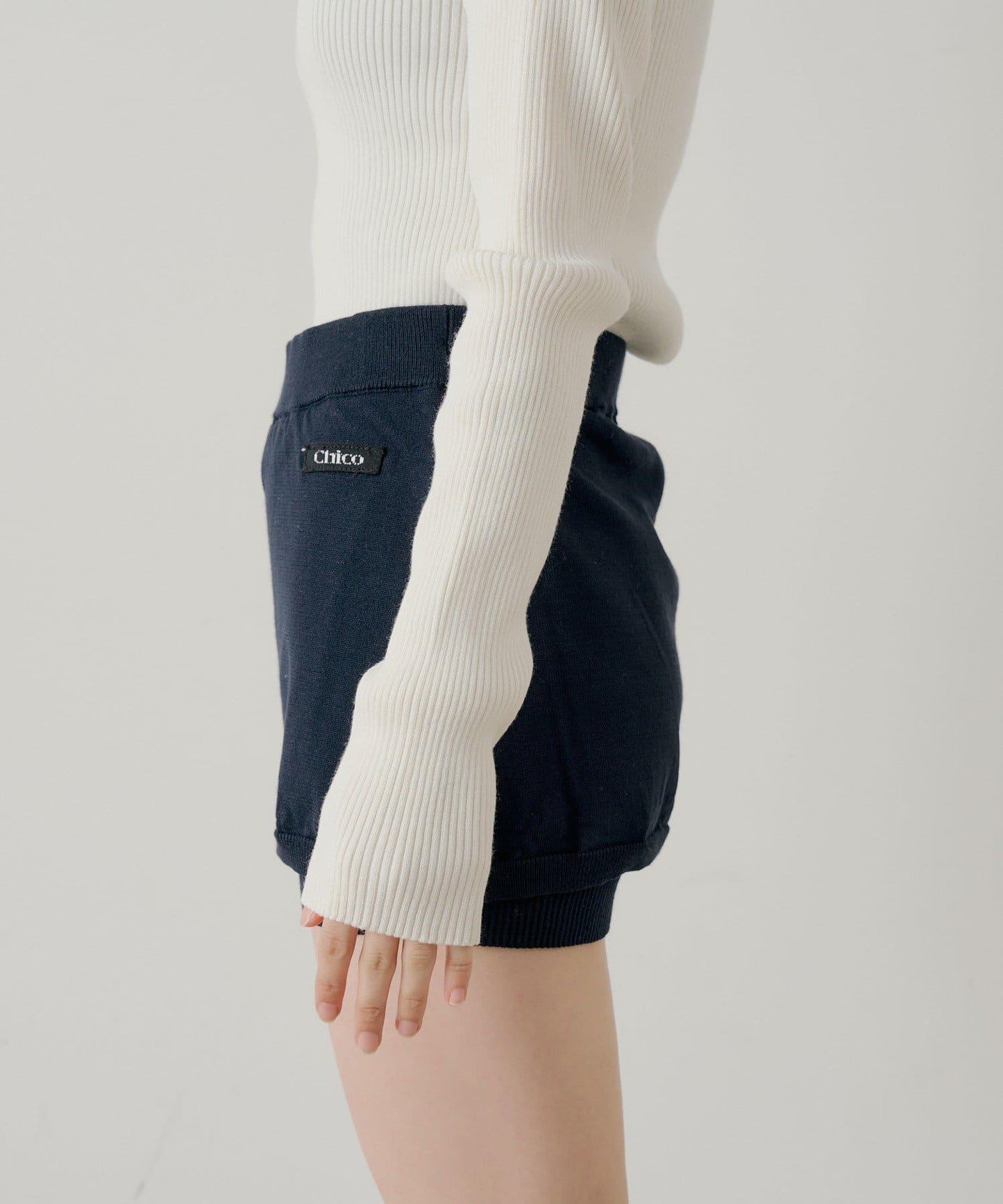 疊搭設計 針織短褲