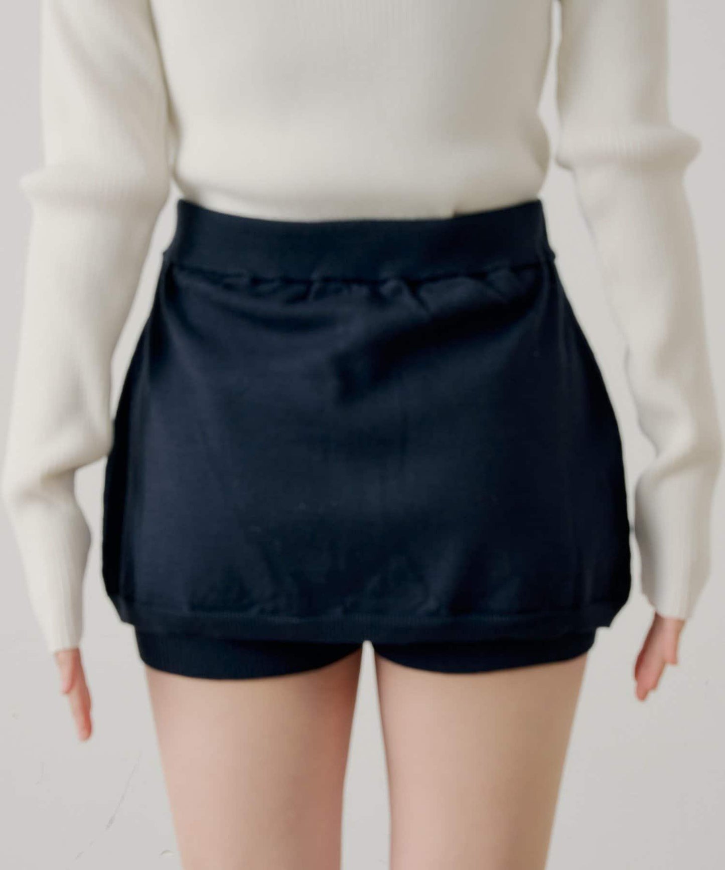 疊搭設計 針織短褲