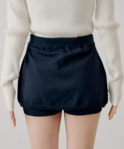 疊搭設計 針織短褲