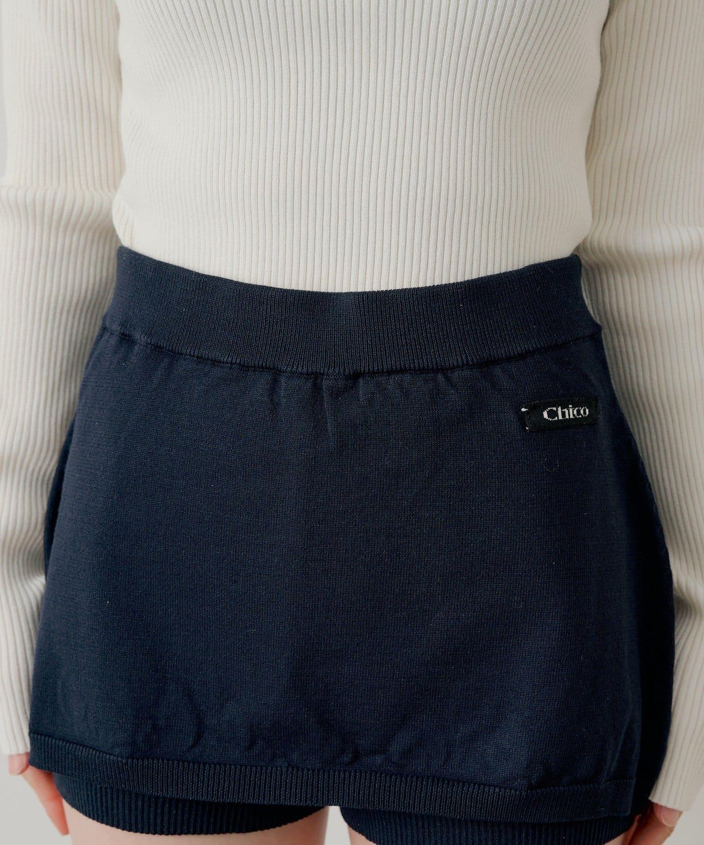 疊搭設計 針織短褲