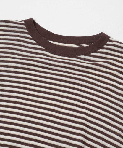 透紗條紋寬鬆針織上衣