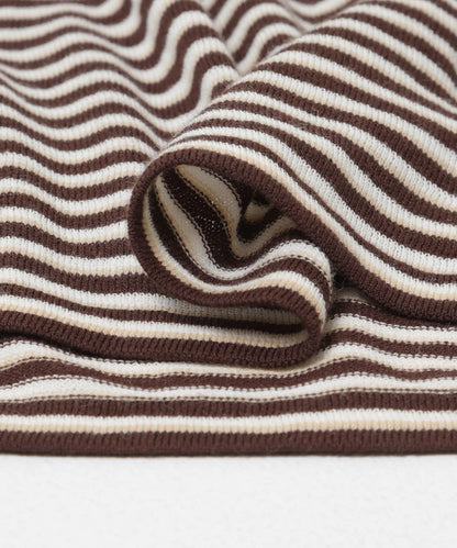 透紗條紋寬鬆針織上衣