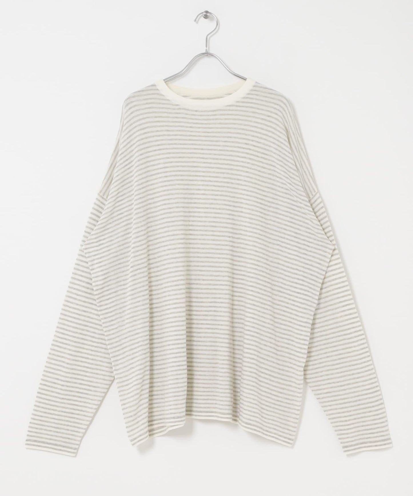 透紗條紋寬鬆針織上衣