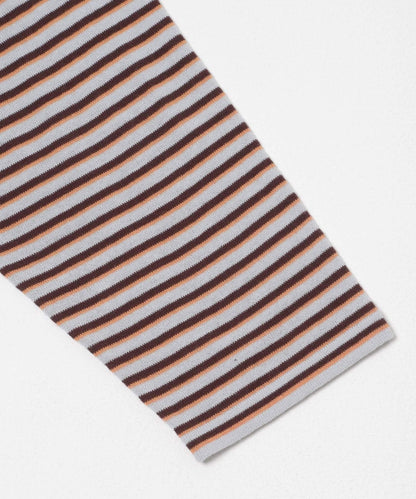 透紗條紋寬鬆針織上衣