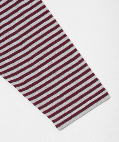 透紗條紋寬鬆針織上衣