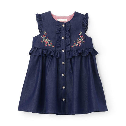 野草莓刺繡 揹帶裙