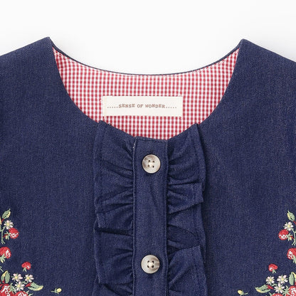 野草莓刺繡 揹帶裙