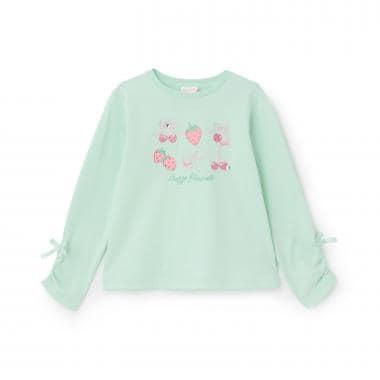 草莓櫻桃貼布 長袖T恤