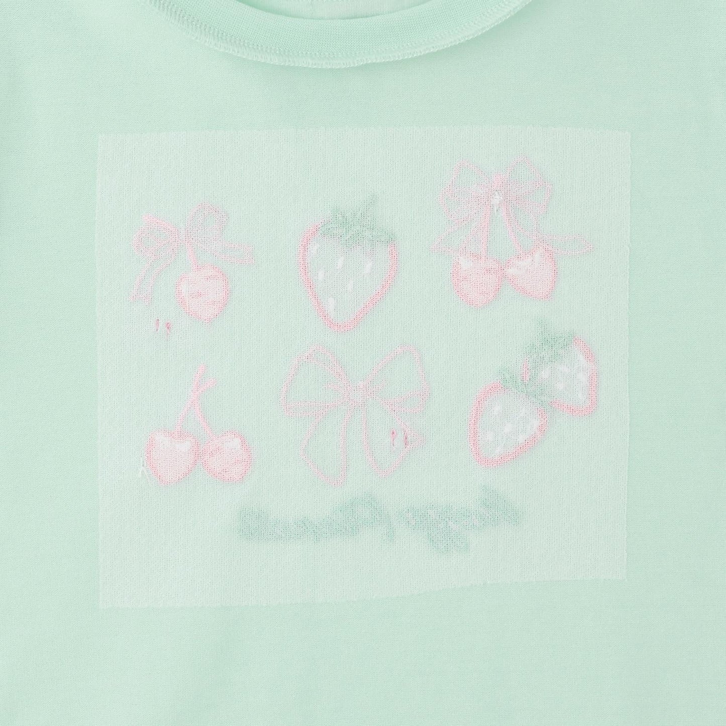 草莓櫻桃貼布 長袖T恤