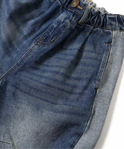 側邊條紋 闊腿 牛仔 全長款 牛仔褲