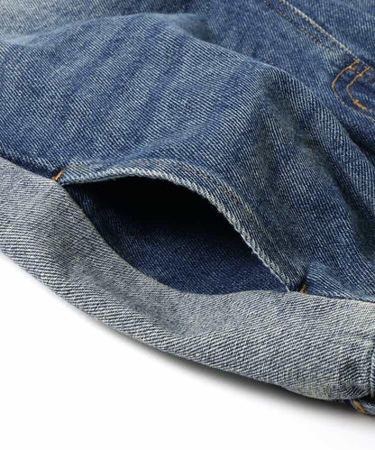 側邊條紋 闊腿 牛仔 全長款 牛仔褲