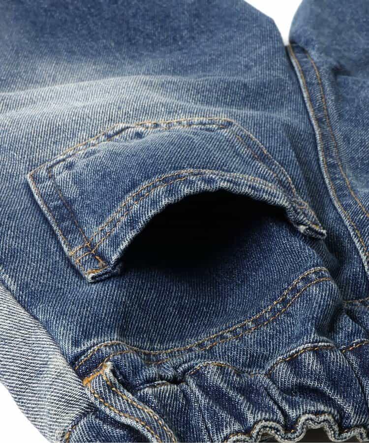 側邊條紋 闊腿 牛仔 全長款 牛仔褲