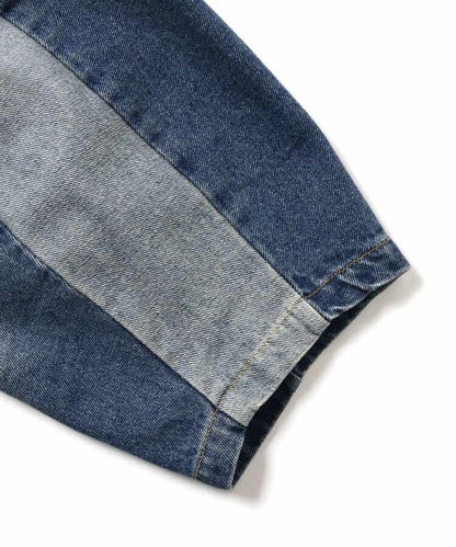 側邊條紋 闊腿 牛仔 全長款 牛仔褲