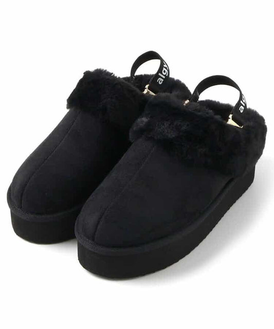後帶厚底羊羔絨一腳蹬鞋