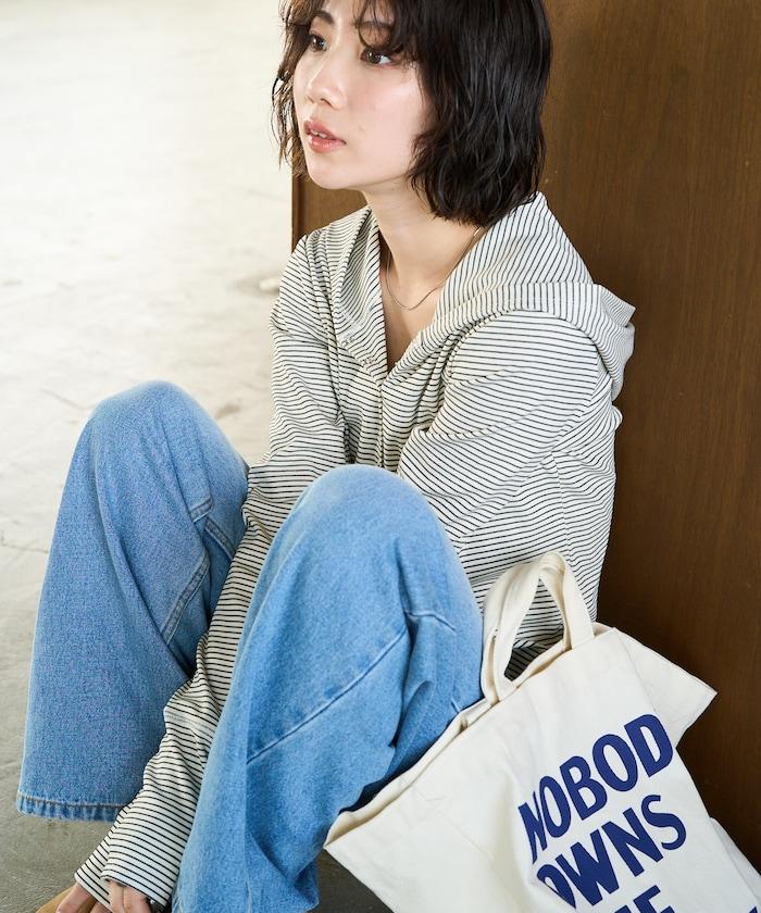 條紋連帽長袖T恤