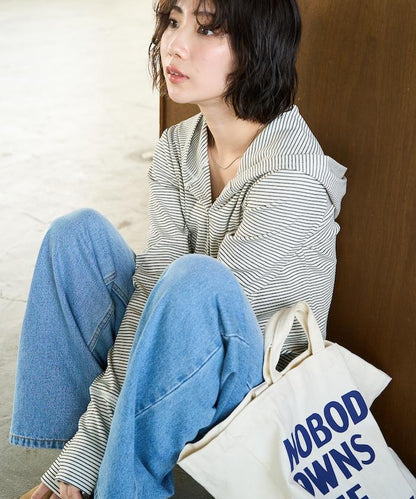 條紋連帽長袖T恤