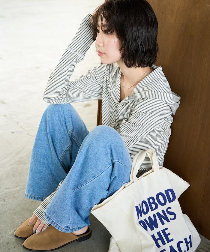 條紋連帽長袖T恤