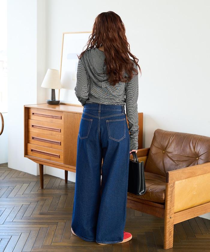 條紋連帽長袖T恤