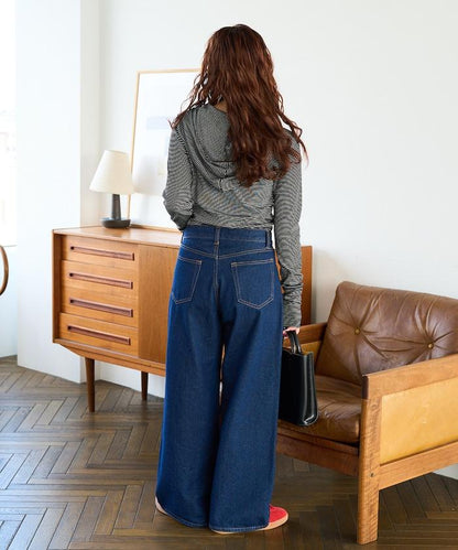 條紋連帽長袖T恤