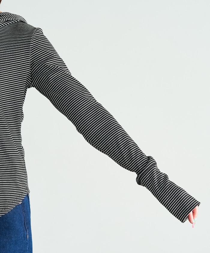 條紋連帽長袖T恤