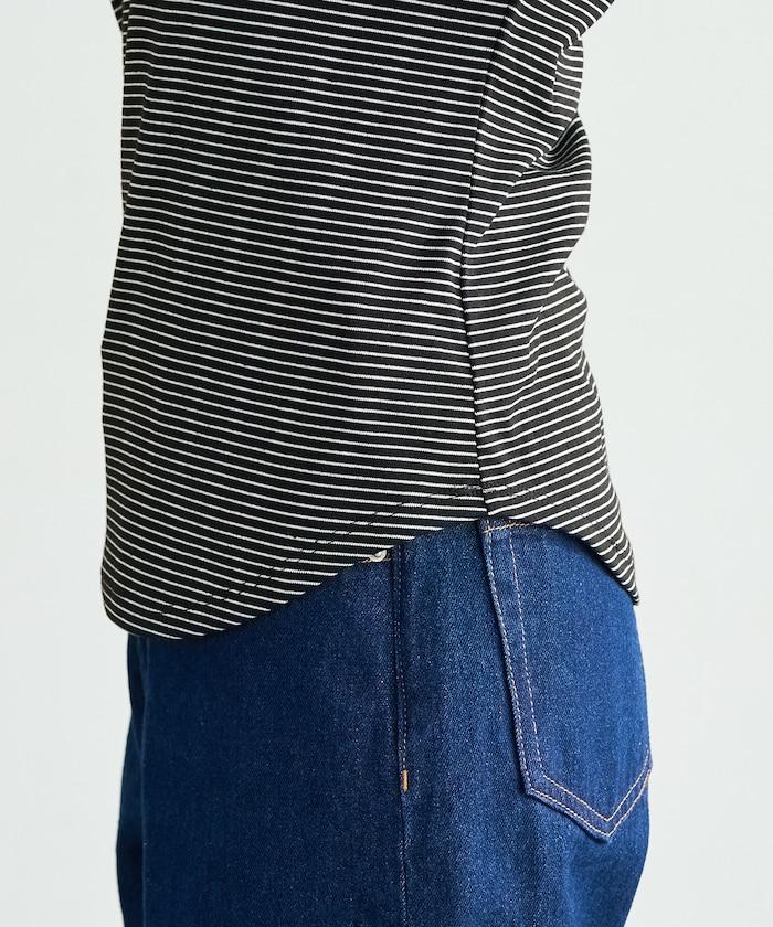 條紋連帽長袖T恤