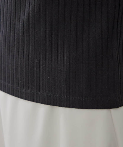 基礎款 羅紋 V字蕾絲 長袖套頭上衣