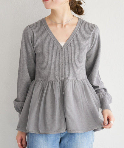 網紗疊層設計 針織開衫 B款