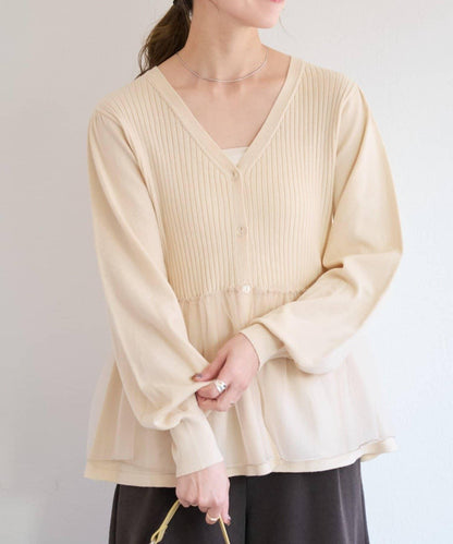 網紗疊層設計 針織開衫 B款