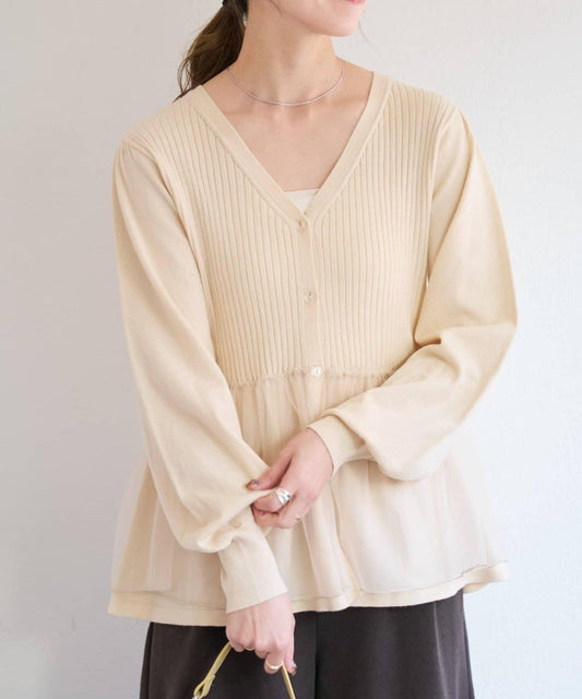 網紗疊層設計 針織開衫 B款