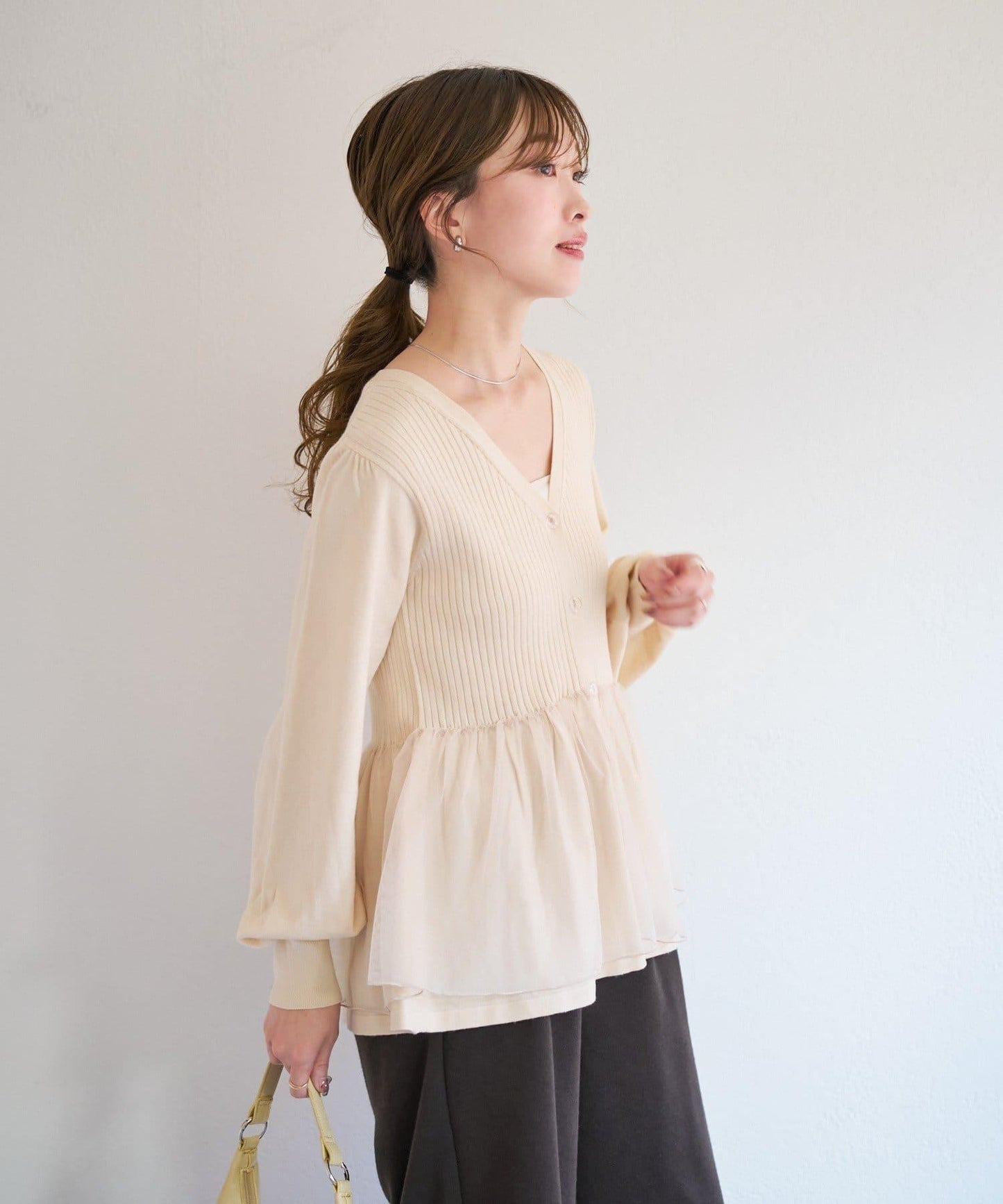網紗疊層設計 針織開衫 B款
