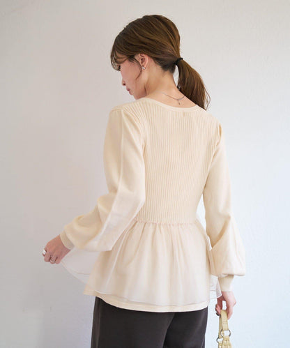 網紗疊層設計 針織開衫 B款