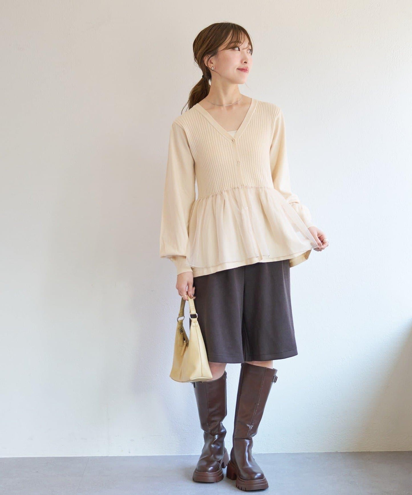 網紗疊層設計 針織開衫 B款