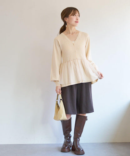 網紗疊層設計 針織開衫 B款