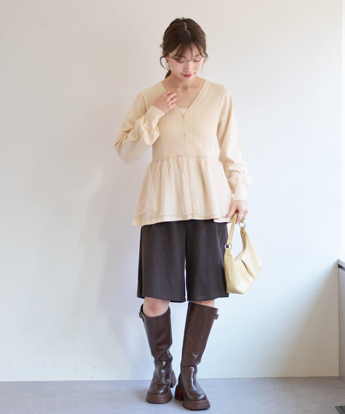 網紗疊層設計 針織開衫 B款