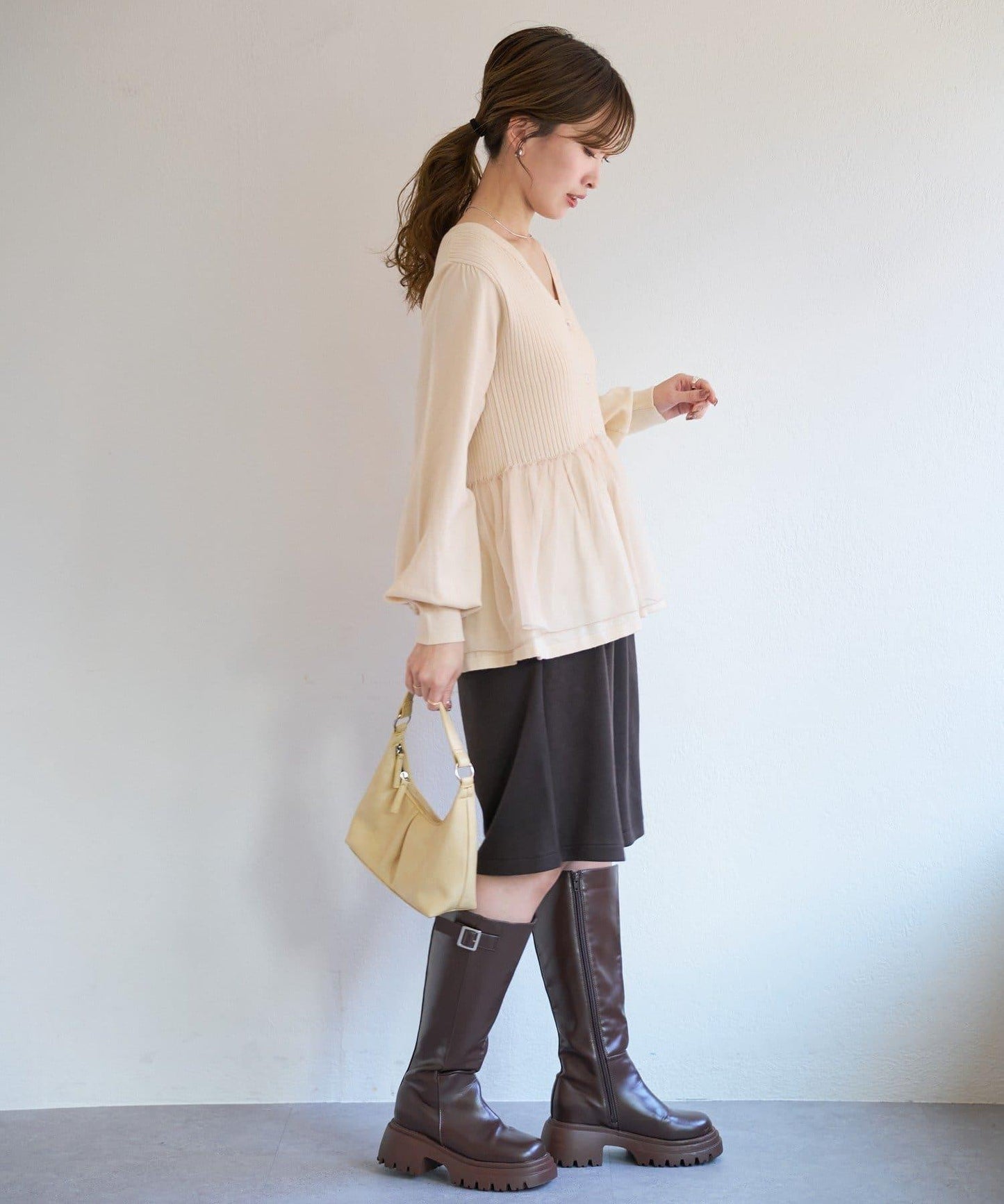 網紗疊層設計 針織開衫 B款