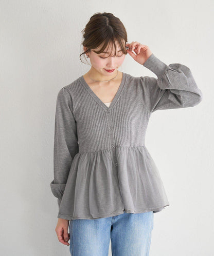 網紗疊層設計 針織開衫 B款