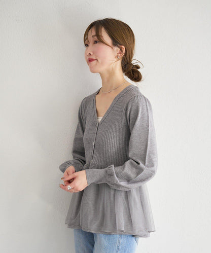 網紗疊層設計 針織開衫 B款
