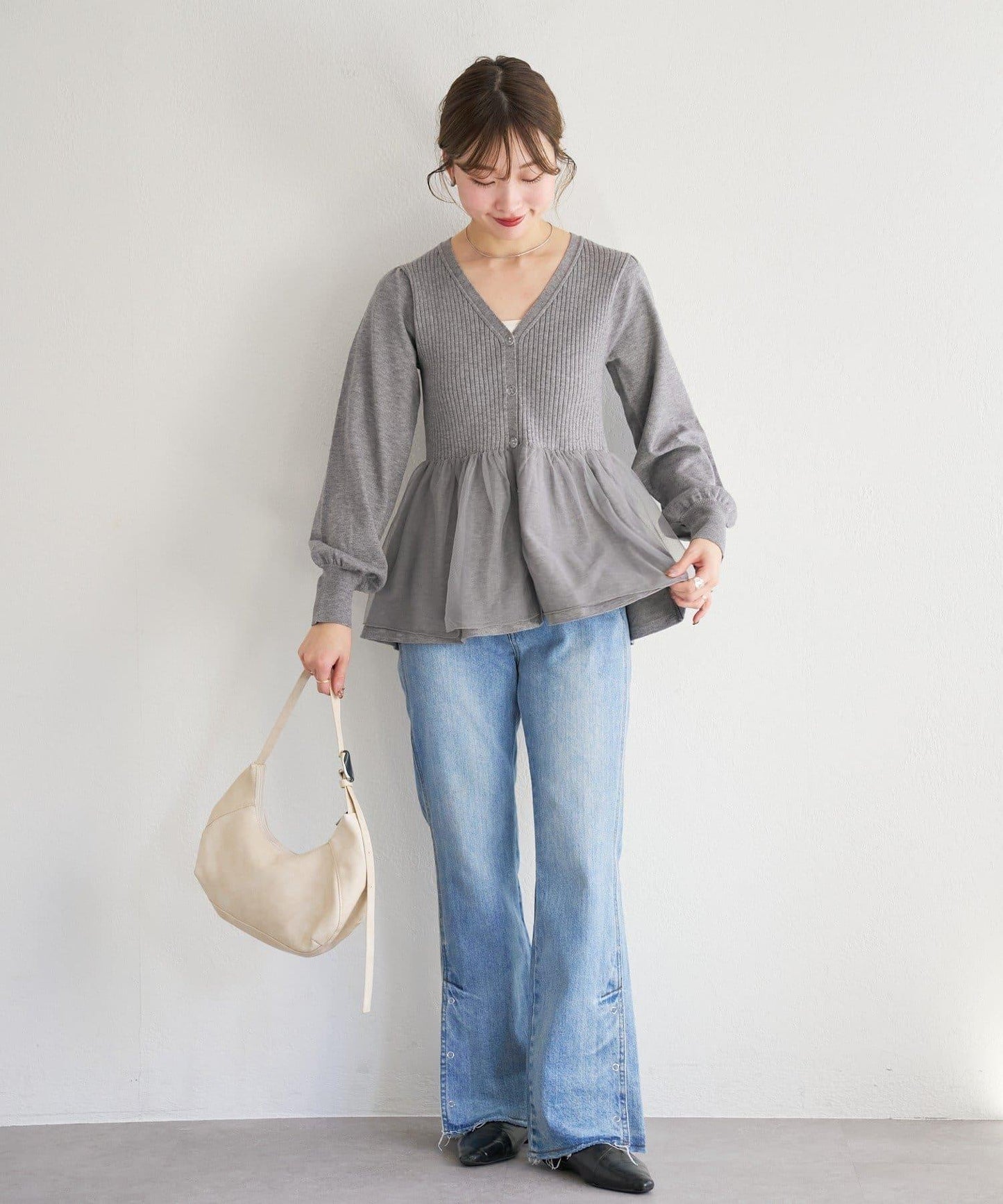 網紗疊層設計 針織開衫 B款