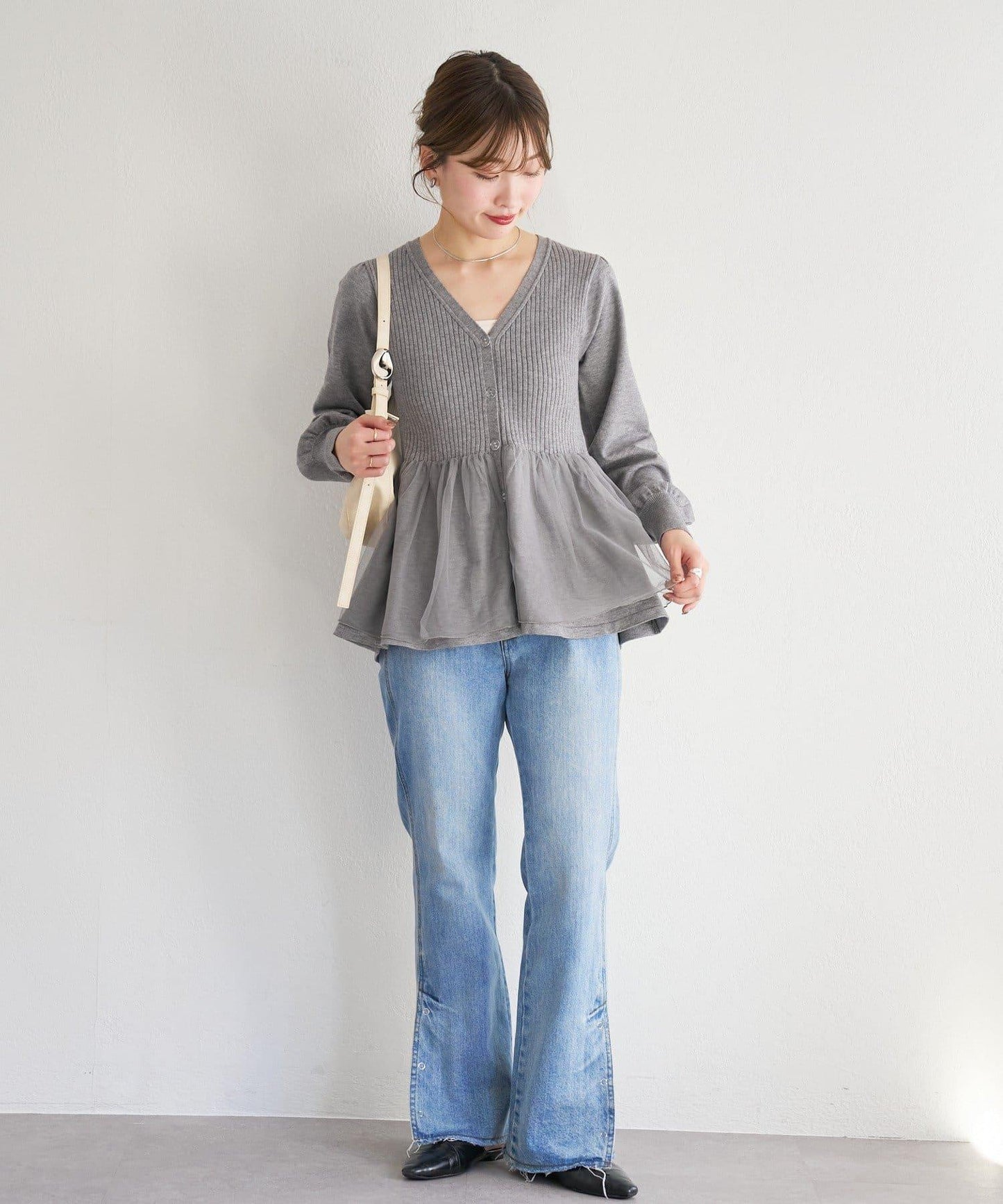 網紗疊層設計 針織開衫 B款