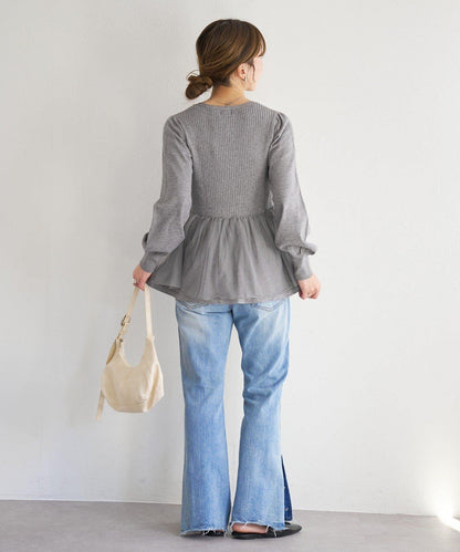 網紗疊層設計 針織開衫 B款