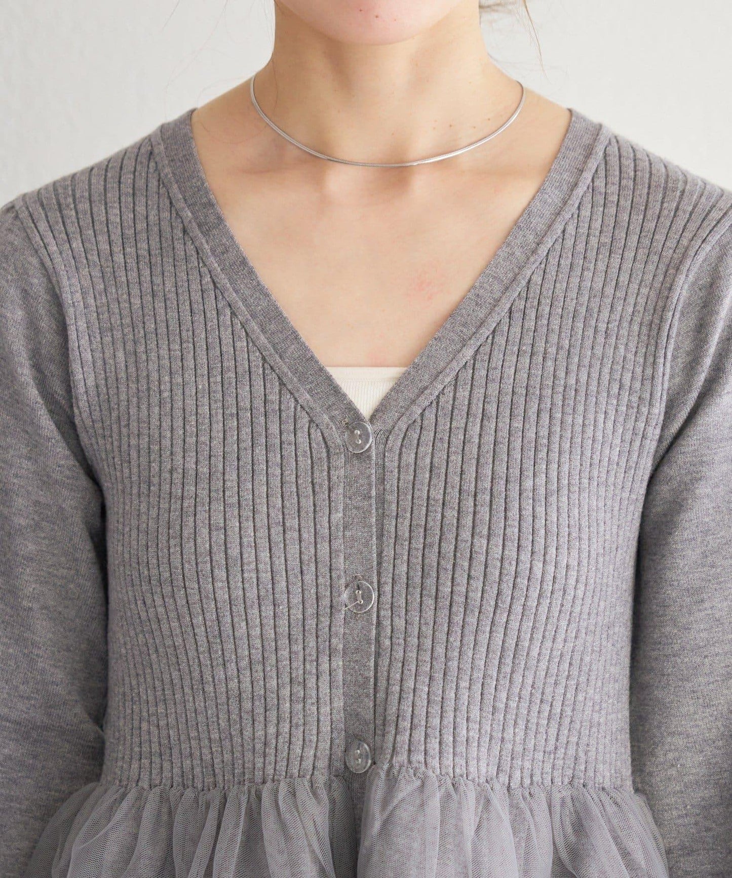 網紗疊層設計 針織開衫 B款