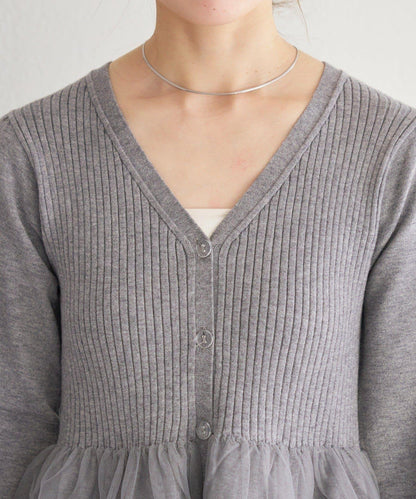 網紗疊層設計 針織開衫 B款