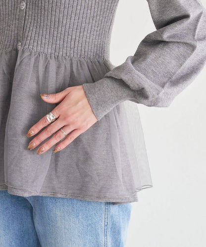 網紗疊層設計 針織開衫 B款