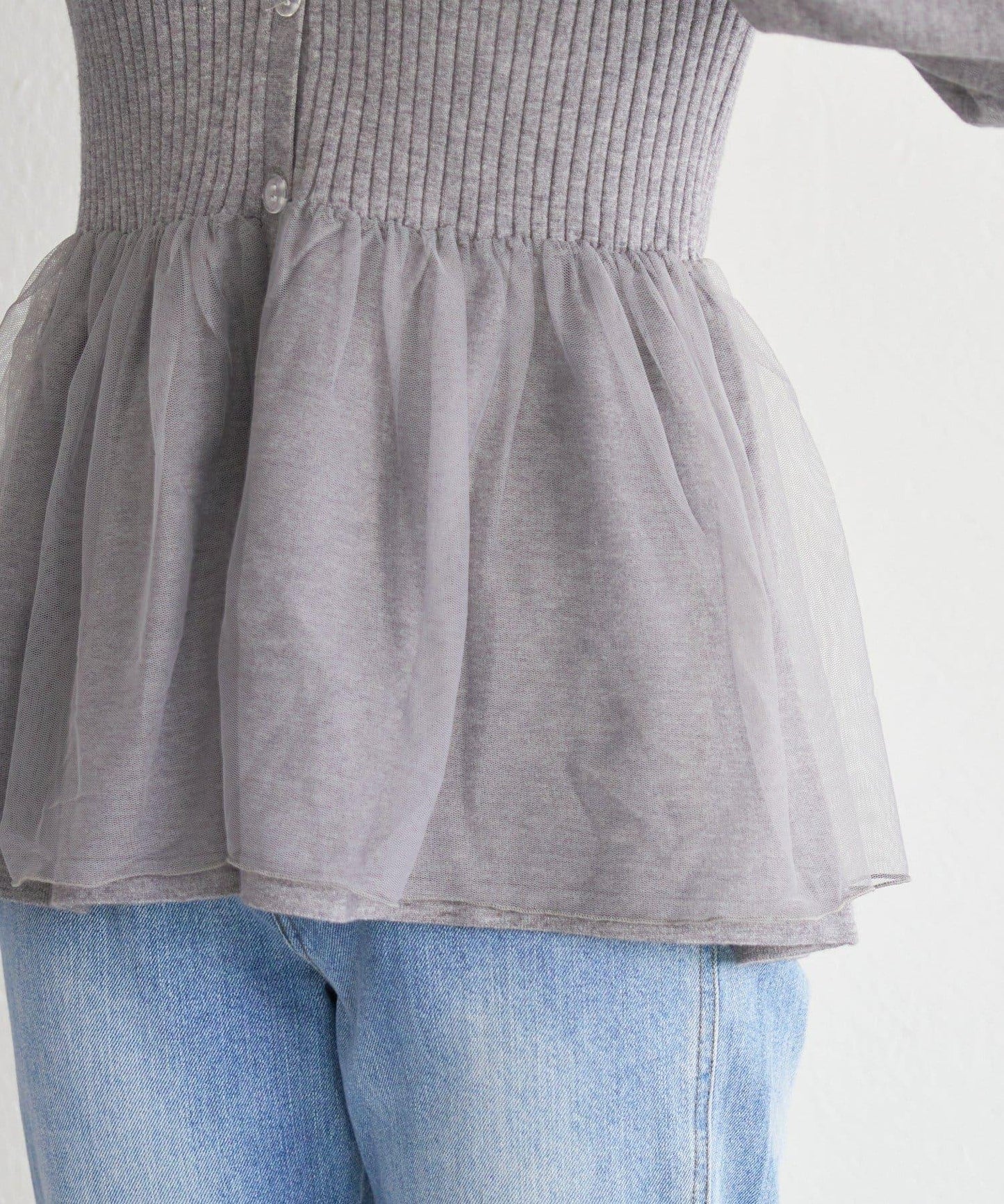 網紗疊層設計 針織開衫 B款