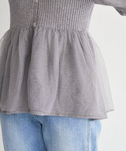 網紗疊層設計 針織開衫 B款