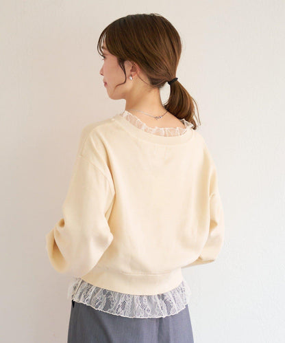 蕾絲拼接 針織上衣 B款