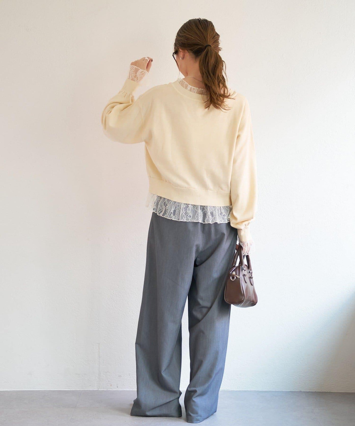 蕾絲拼接 針織上衣 B款