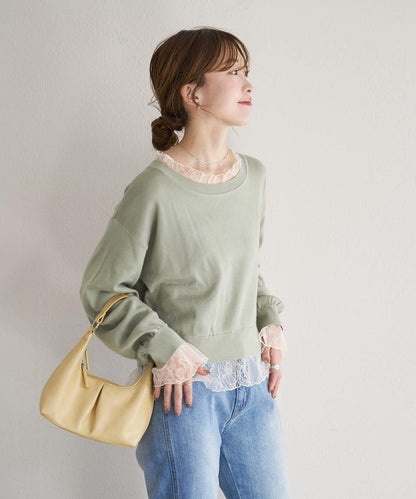 蕾絲拼接 針織上衣 B款